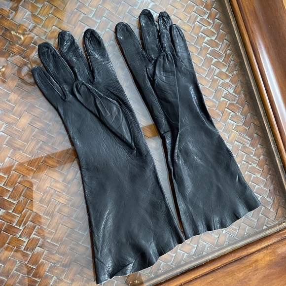 Rare vintage Eaton Vanity Fair Velkid black leather gloves - Picture 3 of 11